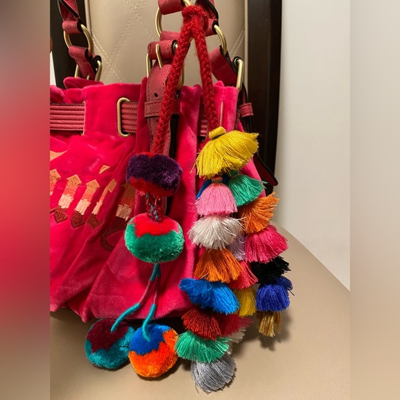 Juicy Couture Pink Velour Hobo Vintage Handbag - Picture 4 of 11